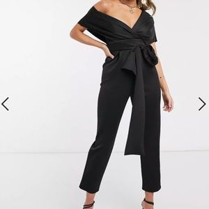ASOS DESIGN fallen shoulder scuba jumpsuit